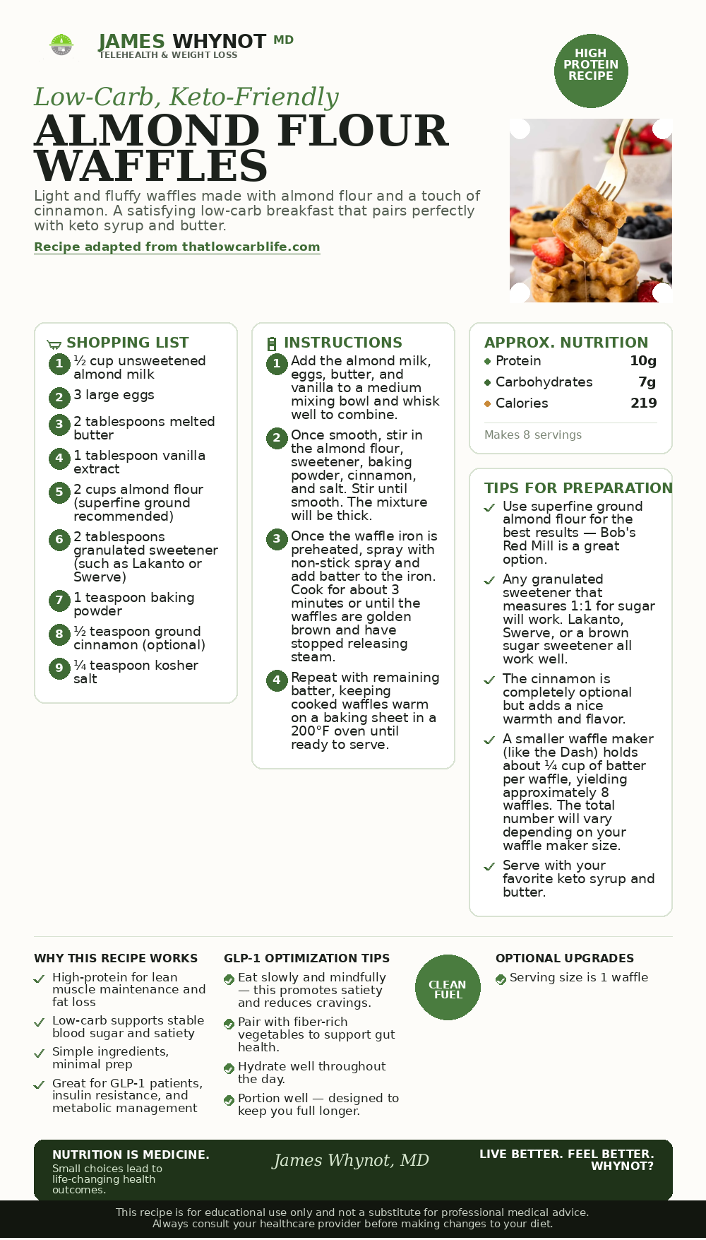 Almond Flour Waffles recipe card