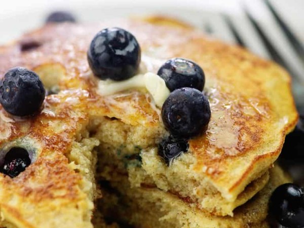 Coconut Flour Blueberry Pancakes